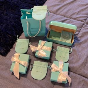 Tiffany assortment gift boxes, pouches and bag